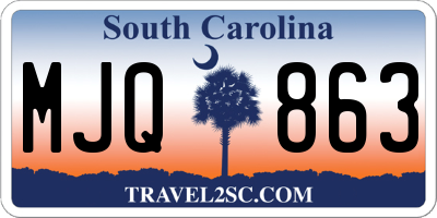 SC license plate MJQ863
