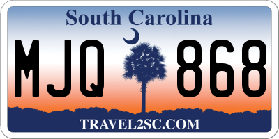 SC license plate MJQ868