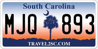 SC license plate MJQ893