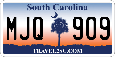 SC license plate MJQ909