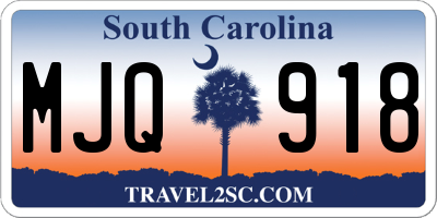 SC license plate MJQ918