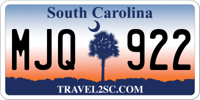 SC license plate MJQ922