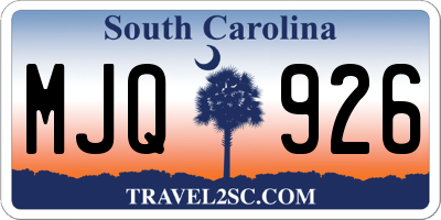 SC license plate MJQ926