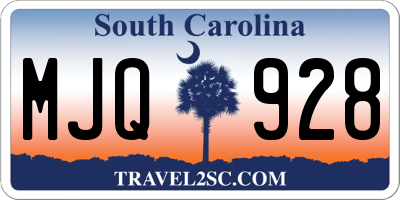 SC license plate MJQ928