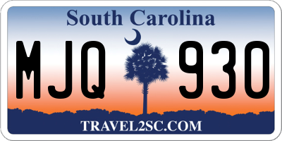 SC license plate MJQ930