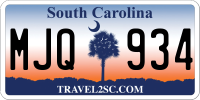 SC license plate MJQ934