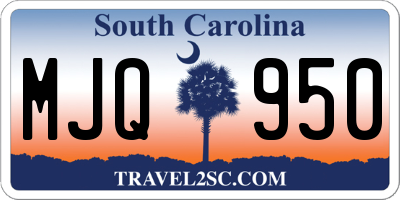 SC license plate MJQ950