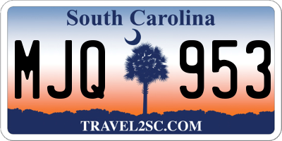 SC license plate MJQ953