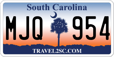 SC license plate MJQ954