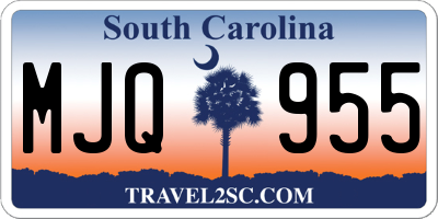 SC license plate MJQ955