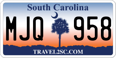 SC license plate MJQ958