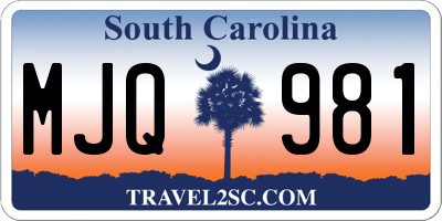 SC license plate MJQ981
