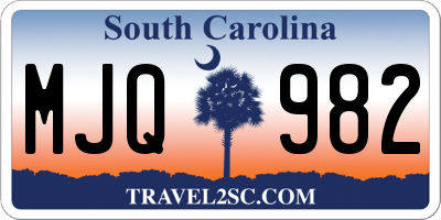 SC license plate MJQ982