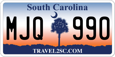 SC license plate MJQ990
