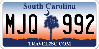 SC license plate MJQ992