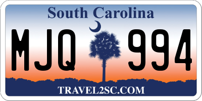 SC license plate MJQ994