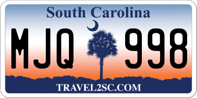 SC license plate MJQ998