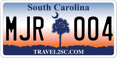 SC license plate MJR004