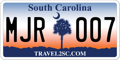 SC license plate MJR007