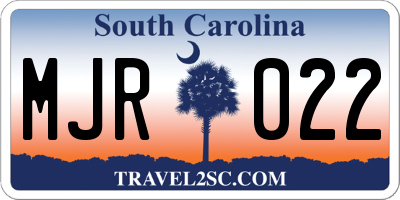 SC license plate MJR022