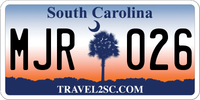 SC license plate MJR026