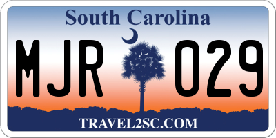 SC license plate MJR029