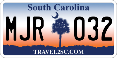 SC license plate MJR032