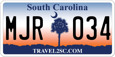 SC license plate MJR034