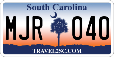 SC license plate MJR040