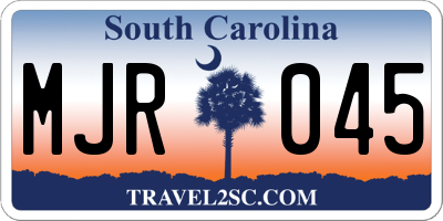 SC license plate MJR045