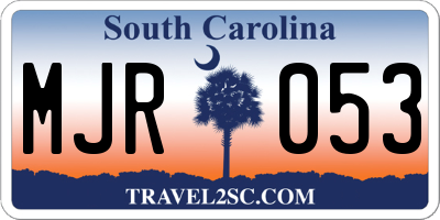 SC license plate MJR053