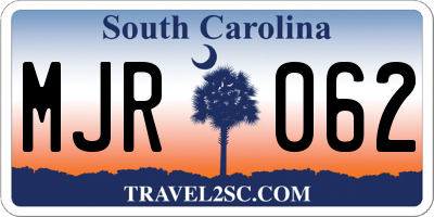 SC license plate MJR062