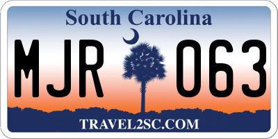 SC license plate MJR063