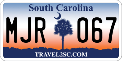 SC license plate MJR067