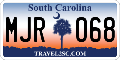 SC license plate MJR068