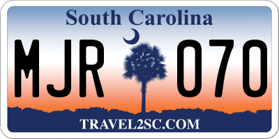 SC license plate MJR070