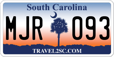 SC license plate MJR093
