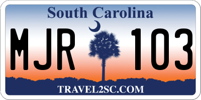 SC license plate MJR103