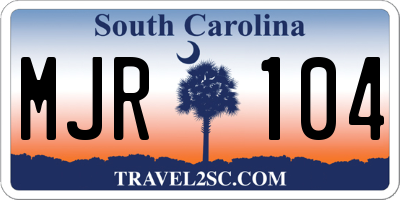 SC license plate MJR104