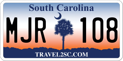 SC license plate MJR108