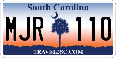 SC license plate MJR110