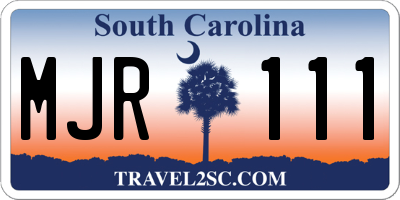 SC license plate MJR111