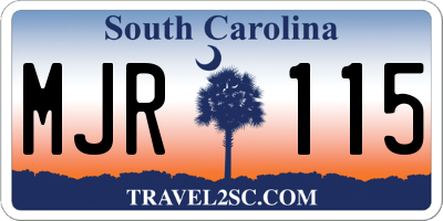 SC license plate MJR115