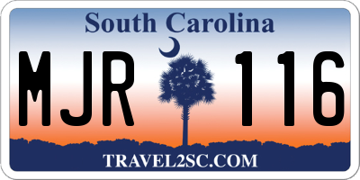 SC license plate MJR116