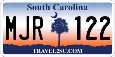 SC license plate MJR122