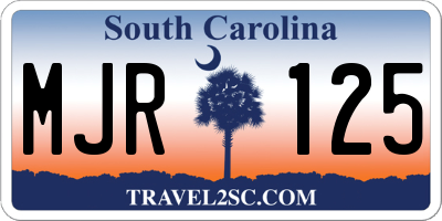 SC license plate MJR125