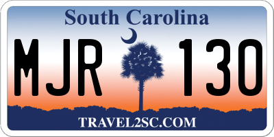 SC license plate MJR130
