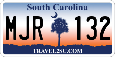 SC license plate MJR132