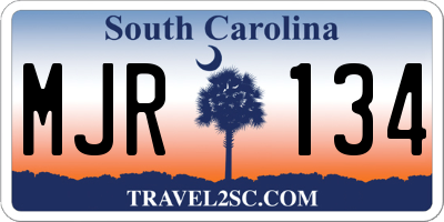 SC license plate MJR134