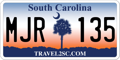 SC license plate MJR135